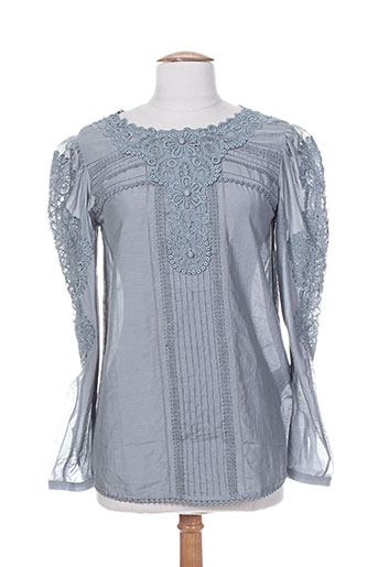 high chemises femme de couleur bleu