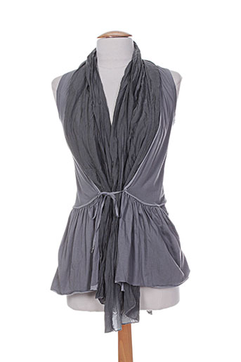 high gilets femme de couleur gris