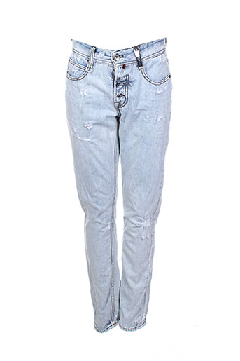 high jeans femme de couleur bleu
