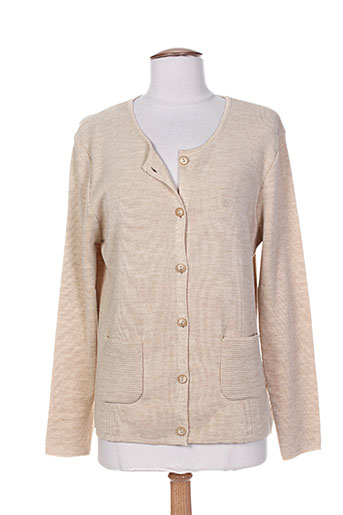 luisa ferri gilets femme de couleur beige