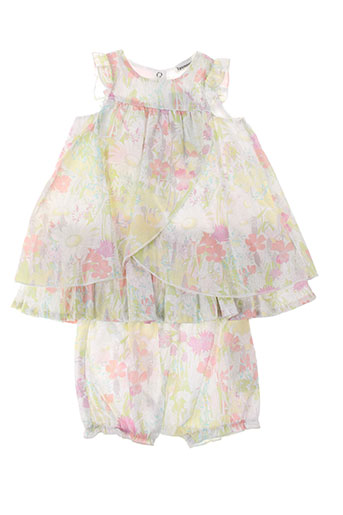 3 pommes robes fille de couleur blanc