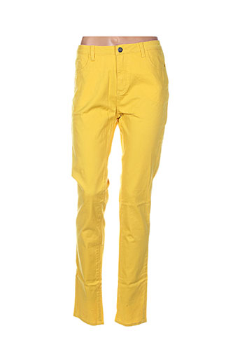 vila pantalons femme de couleur jaune