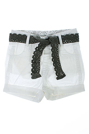 3 pommes shorts / bermudas fille de couleur blanc