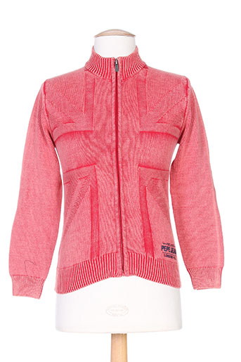 pepe jeans gilets garçon de couleur rouge