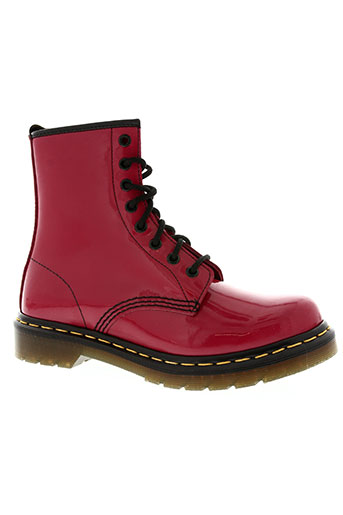 dr martens chaussures femme de couleur rouge