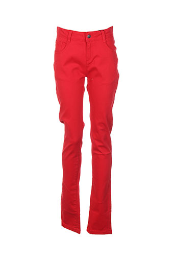 cyrillus pantalons fille de couleur rouge