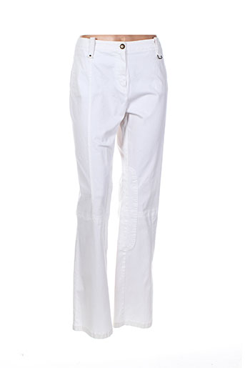 bleu de sym pantalons femme de couleur blanc