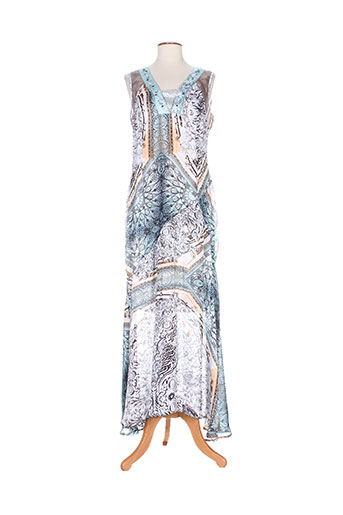 leslie robes femme de couleur bleu