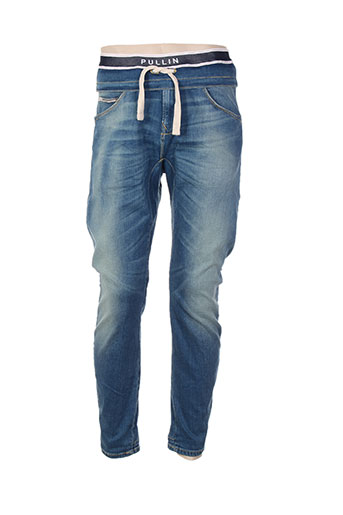 pull in jeans homme de couleur bleu