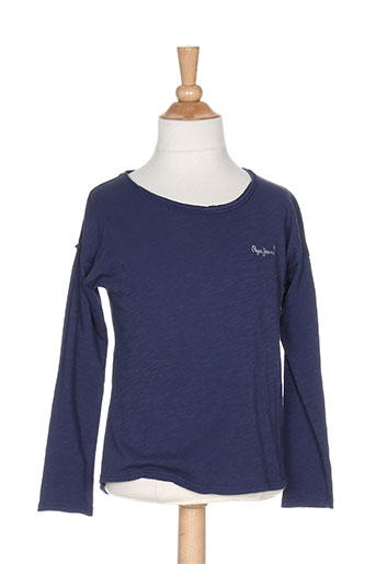 pepe jeans t-shirts fille de couleur bleu
