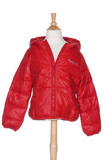 pepe jeans manteaux fille de couleur rouge