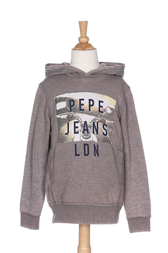 pepe jeans pulls garçon de couleur marron