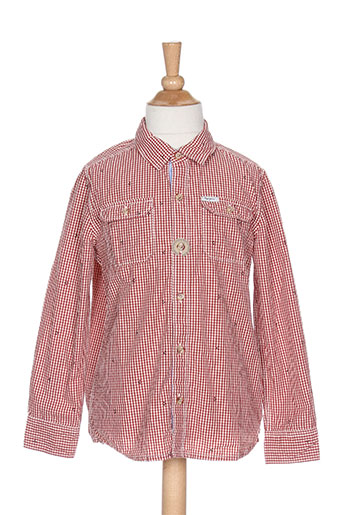 pepe jeans chemises garçon de couleur rouge