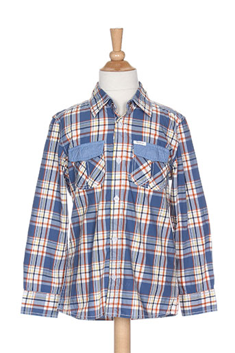 pepe jeans chemises garçon de couleur bleu