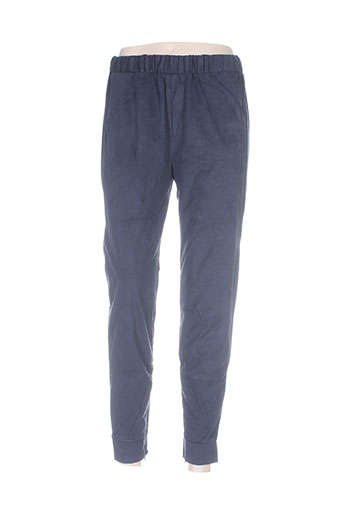 ichi pantalons femme de couleur bleu