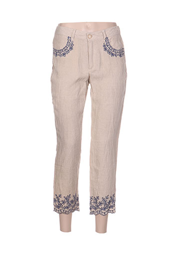 villaret pantacourts femme de couleur beige