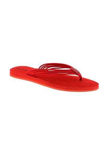 string tong chaussures femme de couleur rouge