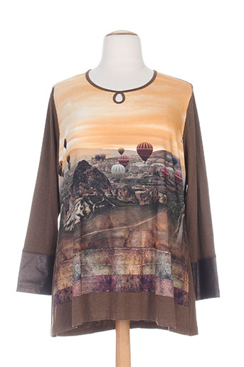 jean gabriel t-shirts femme de couleur marron