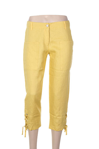 maloka pantacourts femme de couleur jaune