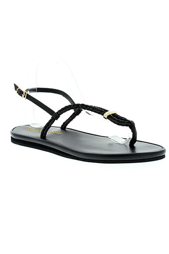 string tong chaussures femme de couleur noir