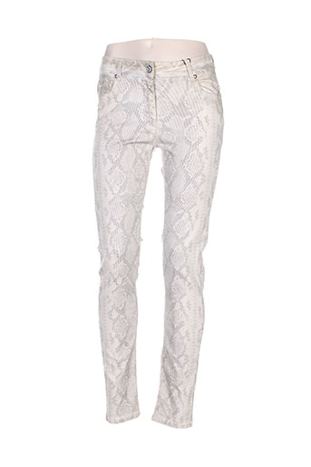 lauren vidal pantalons femme de couleur beige