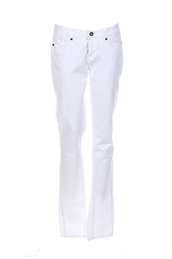 pepe jeans pantalons fille de couleur blanc