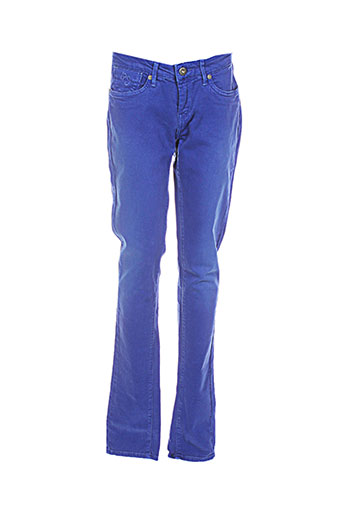 pepe jeans pantalons fille de couleur bleu