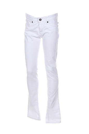 pepe jeans pantalons fille de couleur blanc