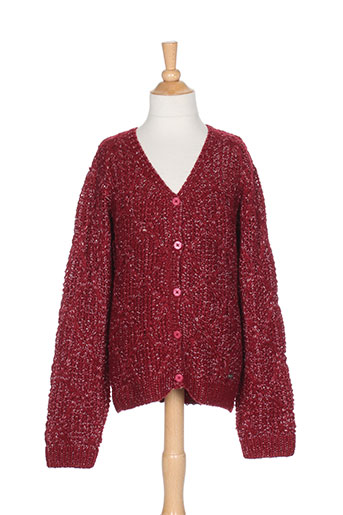 pepe jeans gilets fille de couleur rouge