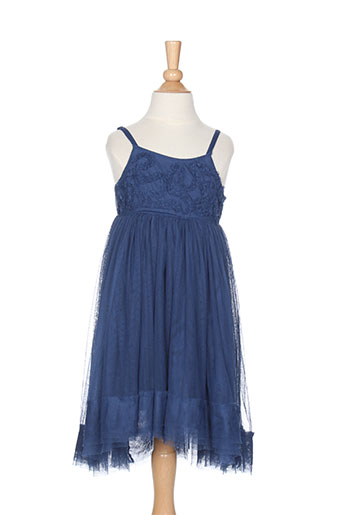 eliane et lena robes fille de couleur bleu