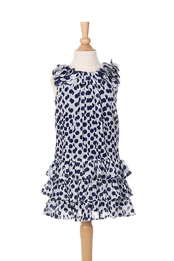 3 pommes robes fille de couleur bleu