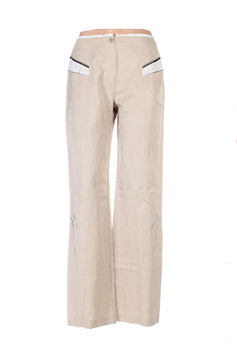 garella pantalons femme de couleur beige