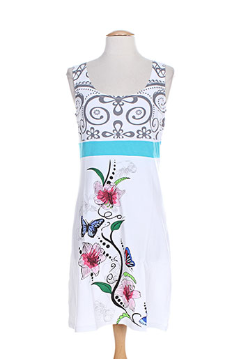 coton du monde robes femme de couleur blanc