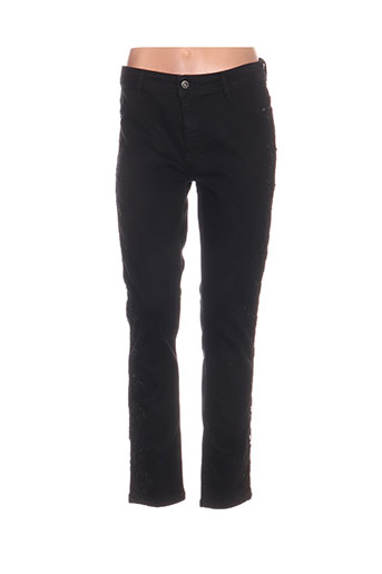 lauren vidal pantalons femme de couleur noir