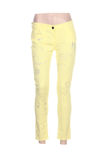relish pantalons femme de couleur jaune