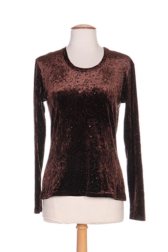 nathalie chaize t-shirts femme de couleur marron