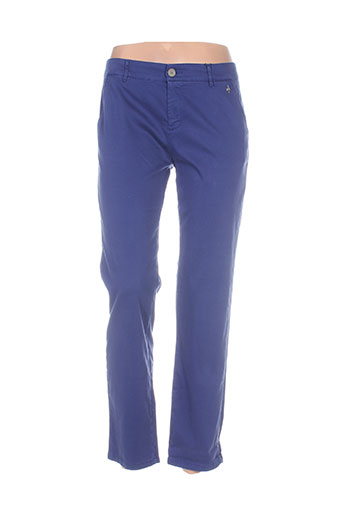 one step pantalons femme de couleur bleu