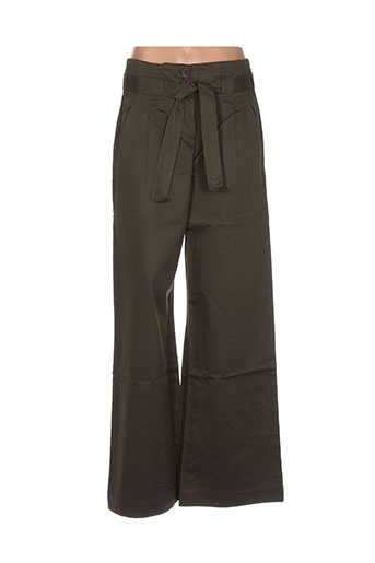 ideo pantalons femme de couleur vert