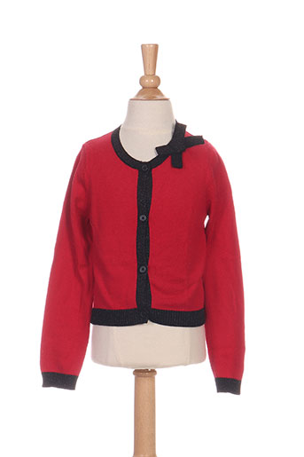 jean bourget gilets fille de couleur rouge