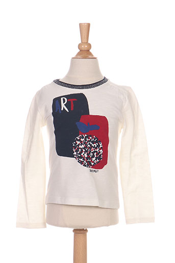 jean bourget t-shirts fille de couleur blanc