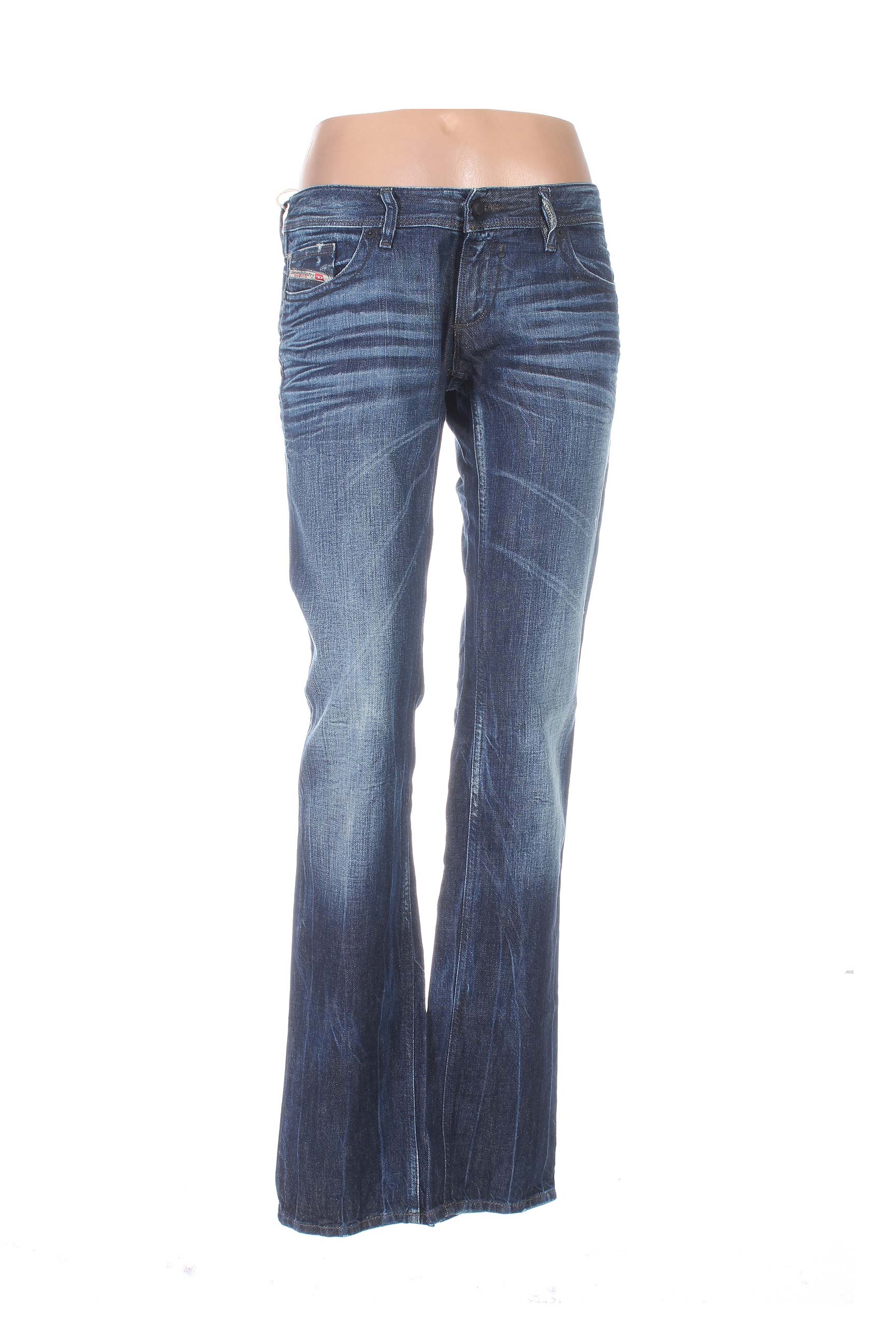 Diesel Jeans Coupe Droite Femme De Couleur Bleu En Soldes ...