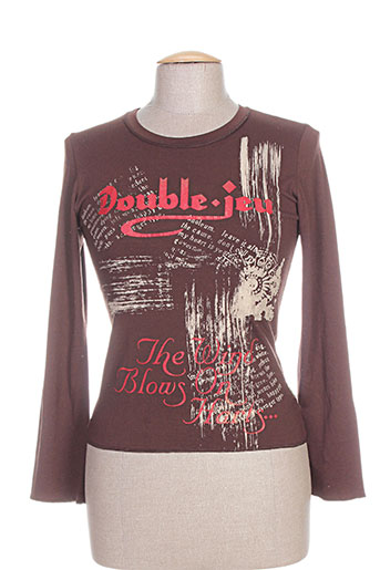 double jeu t-shirts femme de couleur marron