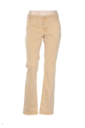 yaya pantalons femme de couleur jaune