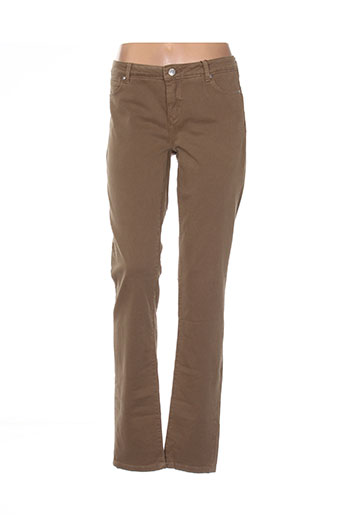 sportmax pantalons femme de couleur marron