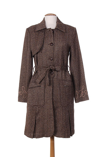 ishwar manteaux femme de couleur marron