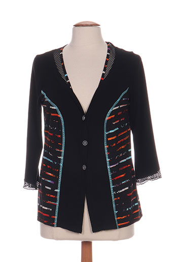 telmail gilets femme de couleur noir