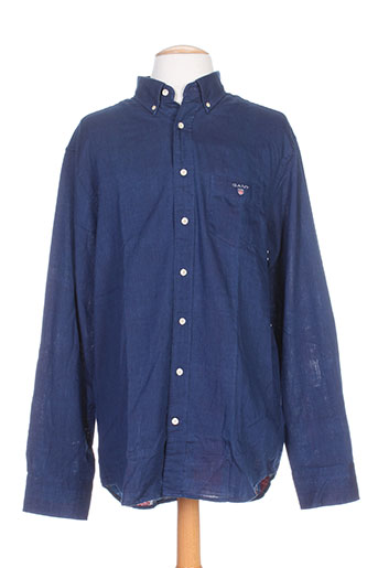 gant chemises homme de couleur bleu