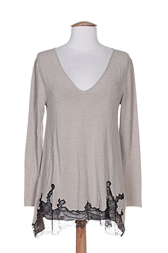 lauren vidal pulls femme de couleur beige