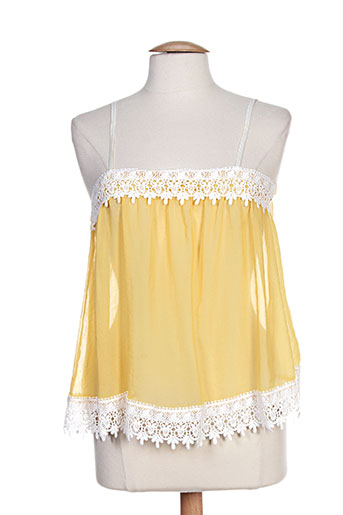 pois chemises femme de couleur jaune