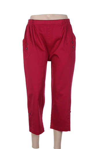 plurielles pantacourts femme de couleur rouge
